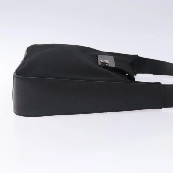 Salvatore Ferragamo Gancini Shoulder Bag Nylon Navy Silver - Picture 3 of 16